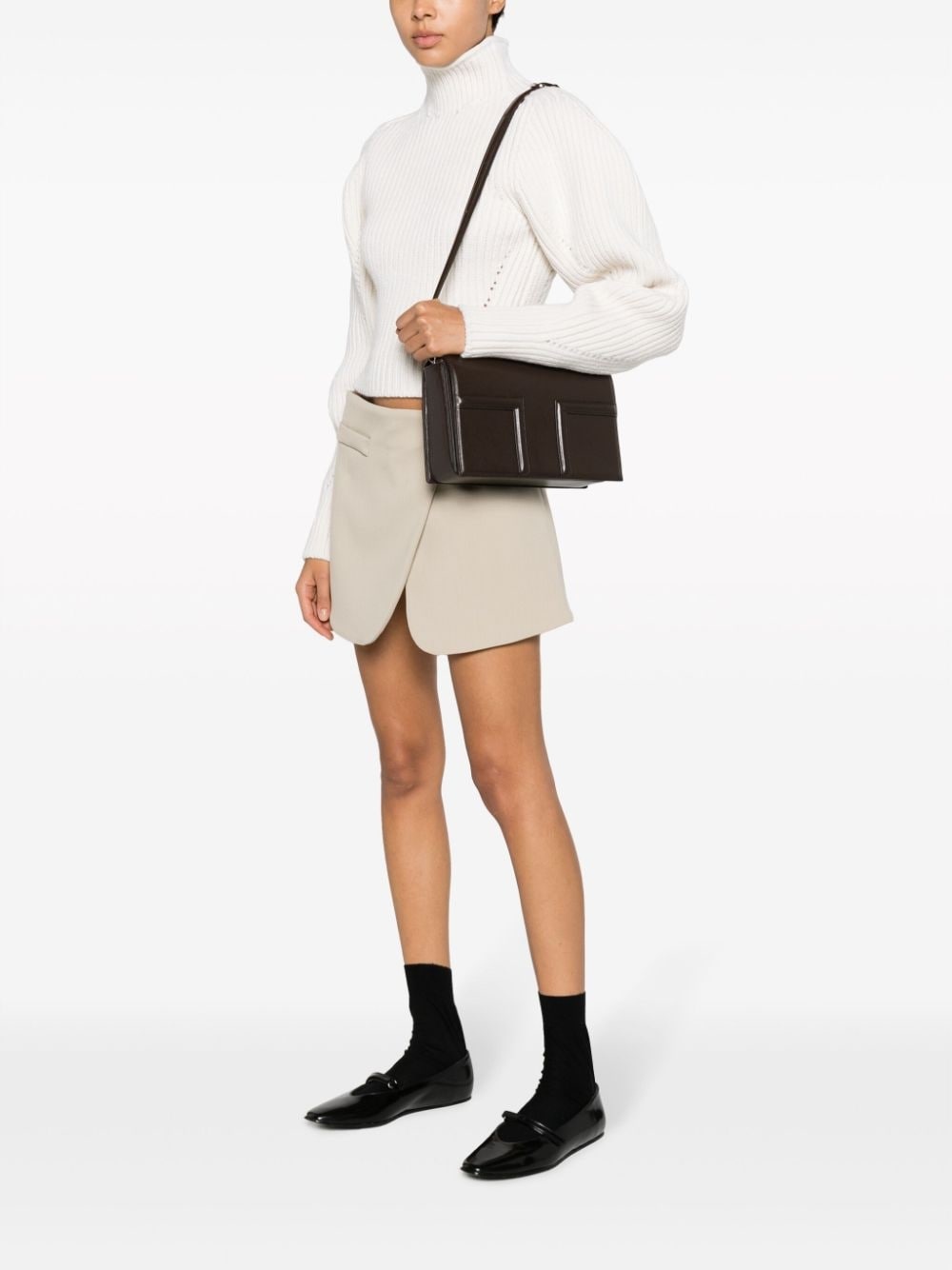 T Flap leather crossbody bag - 2