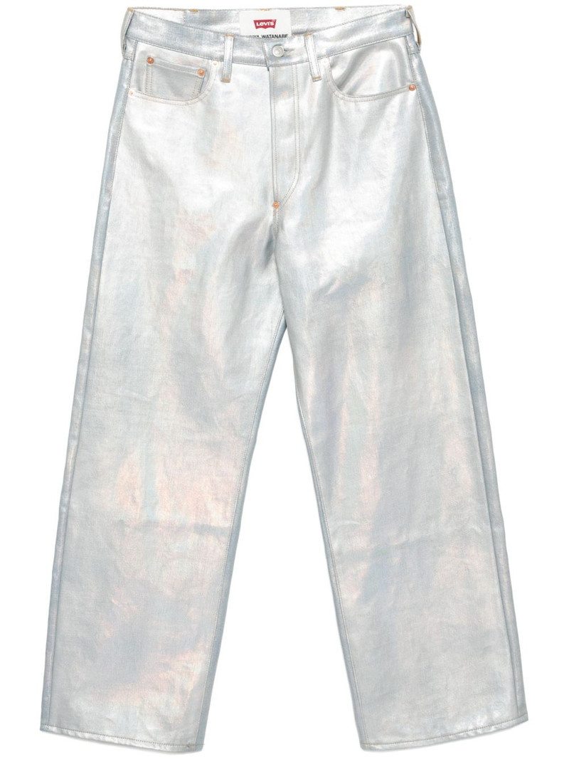 foiled-print straight-leg jeans 1