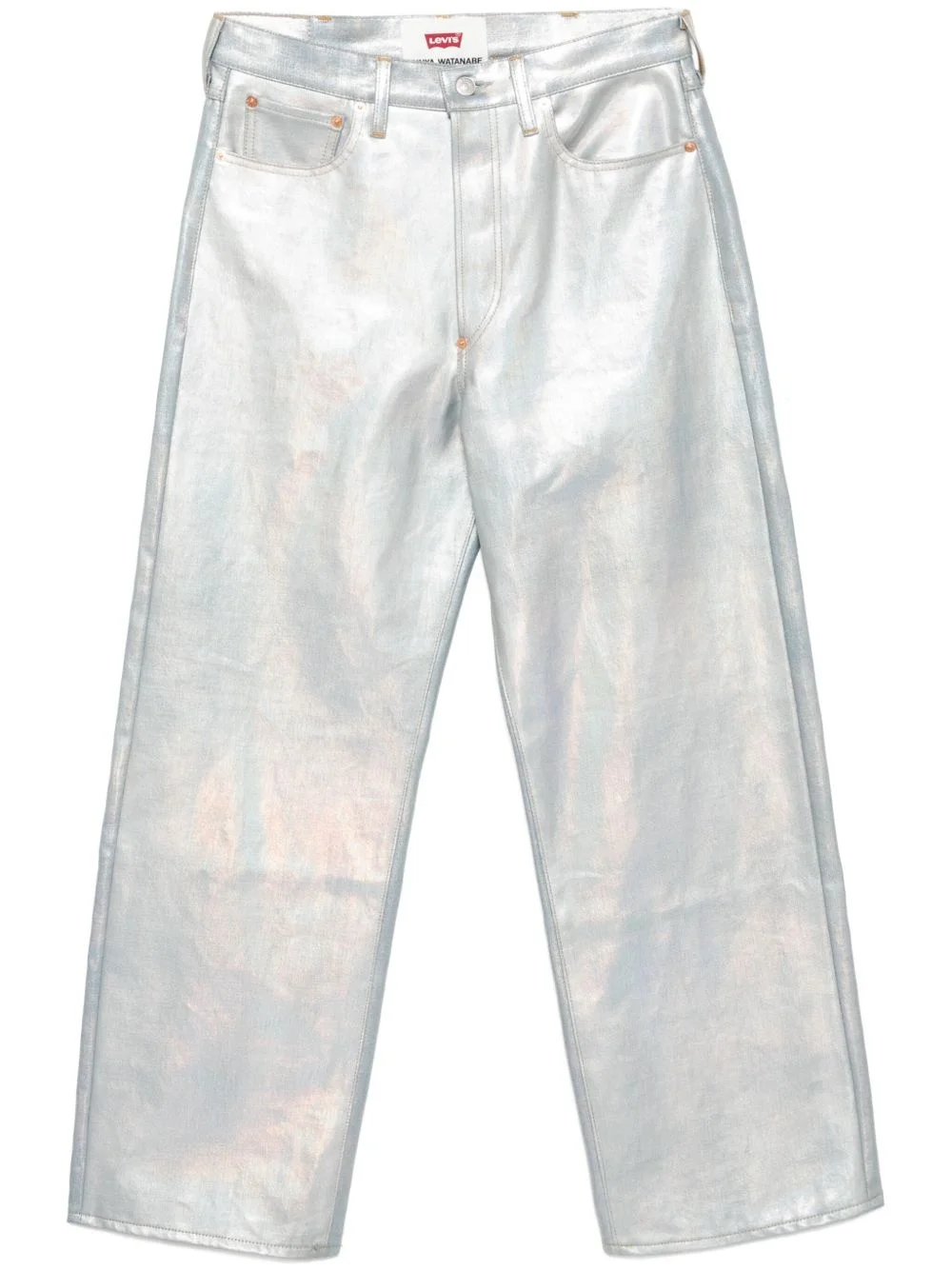 foiled-print straight-leg jeans - 1