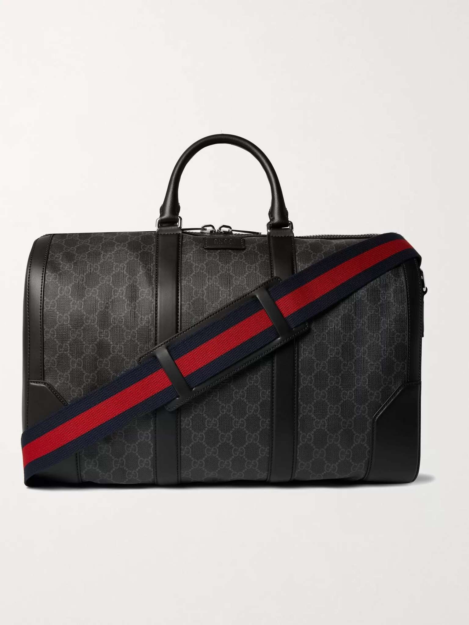 Leather-Trimmed Monogrammed Coated-Canvas Holdall - 1