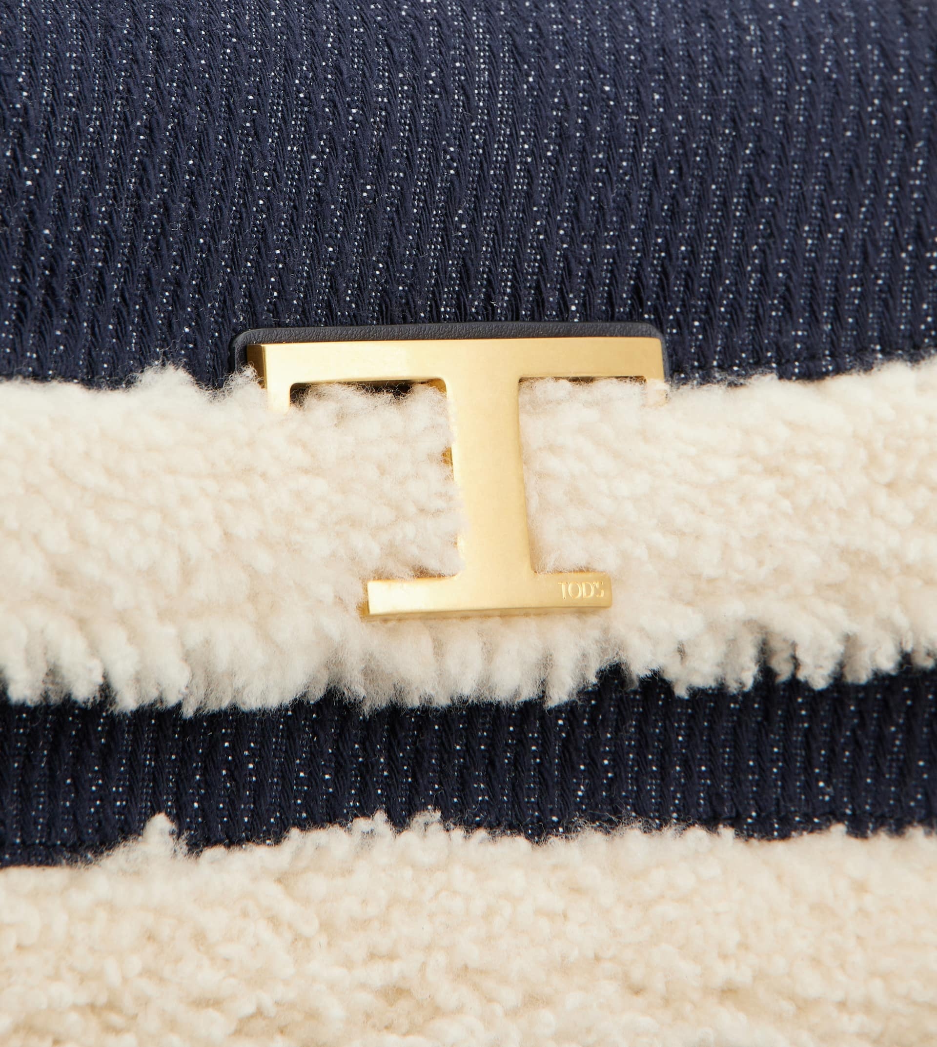 T TIMELESS SHOULDER BAG IN DENIM AND SHEEPSKIN MINI - OFF WHITE, BLUE - 7