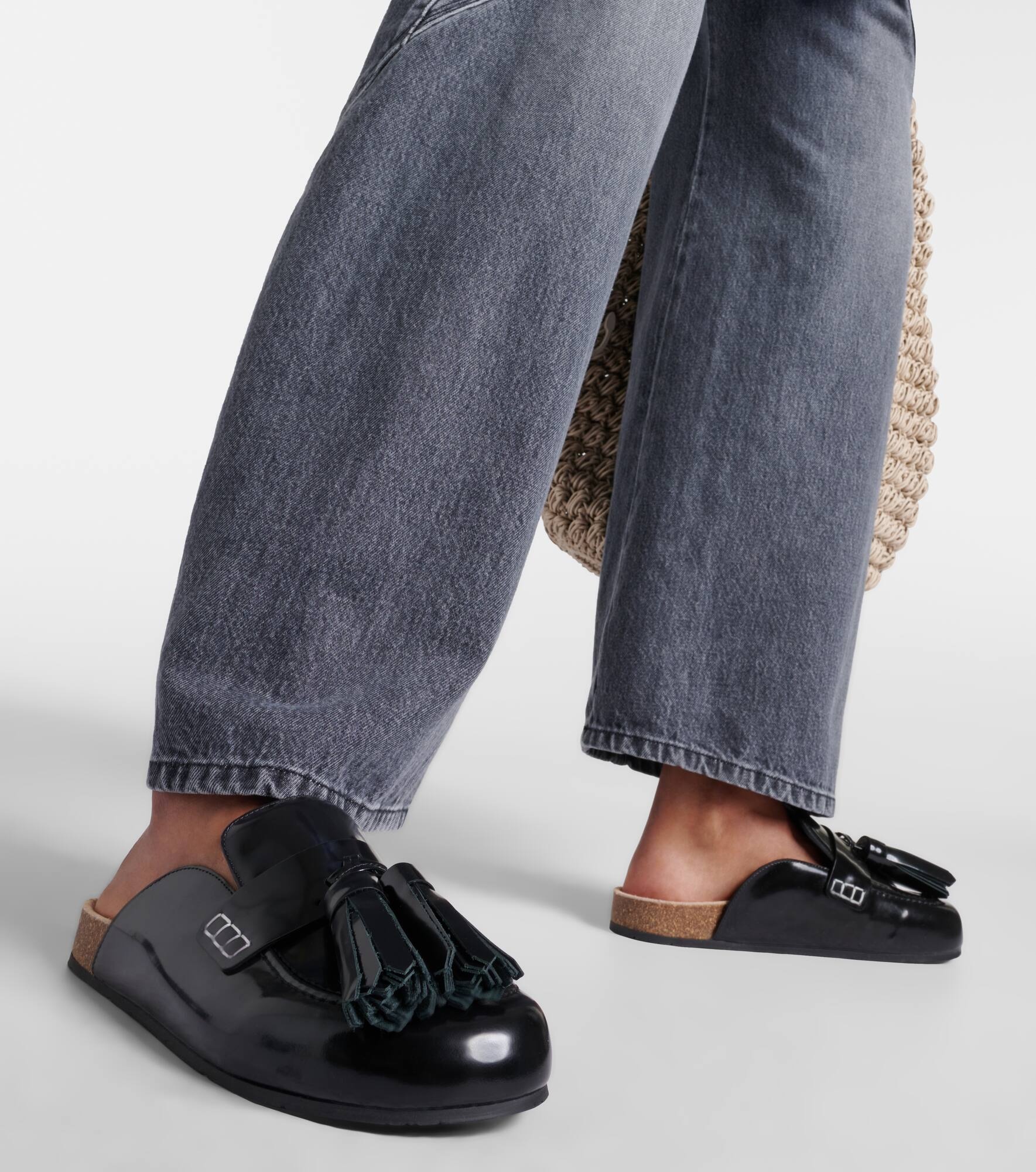 Tasseled leather mules - 4