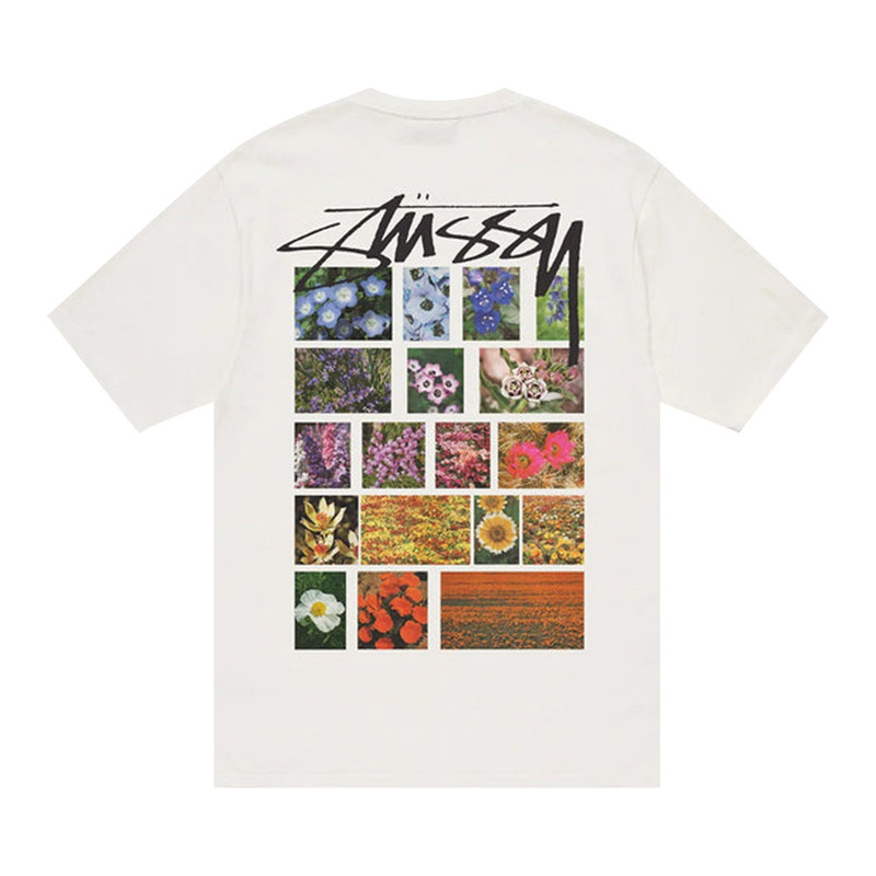 Stüssy Stussy Flower Grid Pigment Dyed Tee 'Natural' outlook