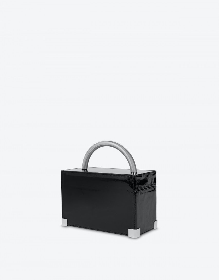 METAL CLOSURE PATENT LEATHER MINI BAG - 2