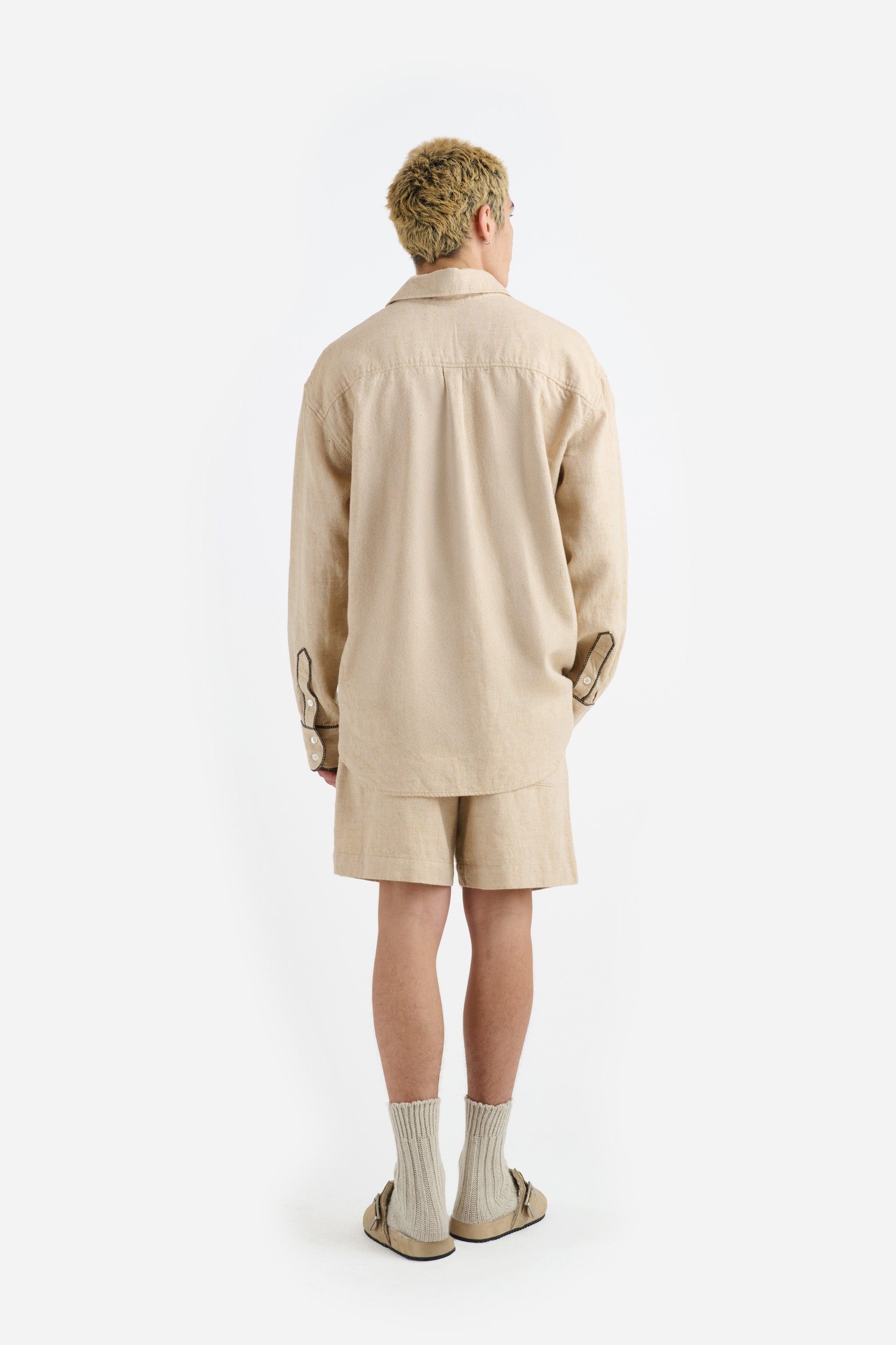 CHAMBRAY DRAWSTRING SHORT - 3
