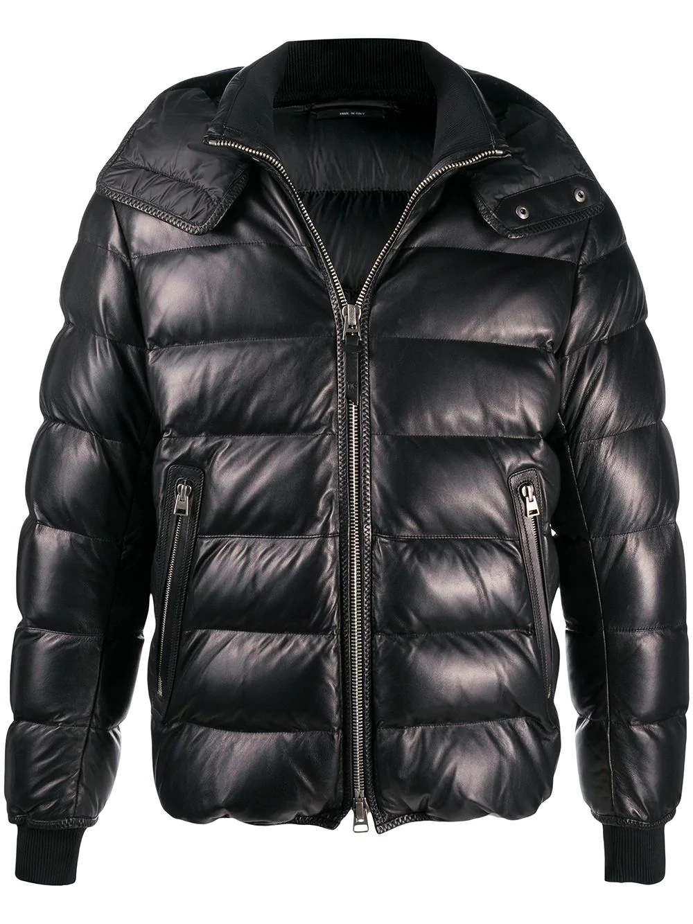 patent-finish puffer jacket - 1