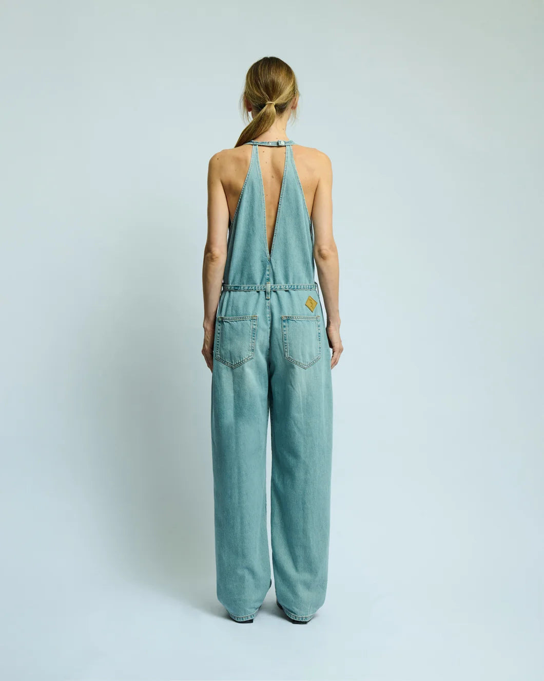 DAKOTA BELTED DENIM JUMPSUIT - 4