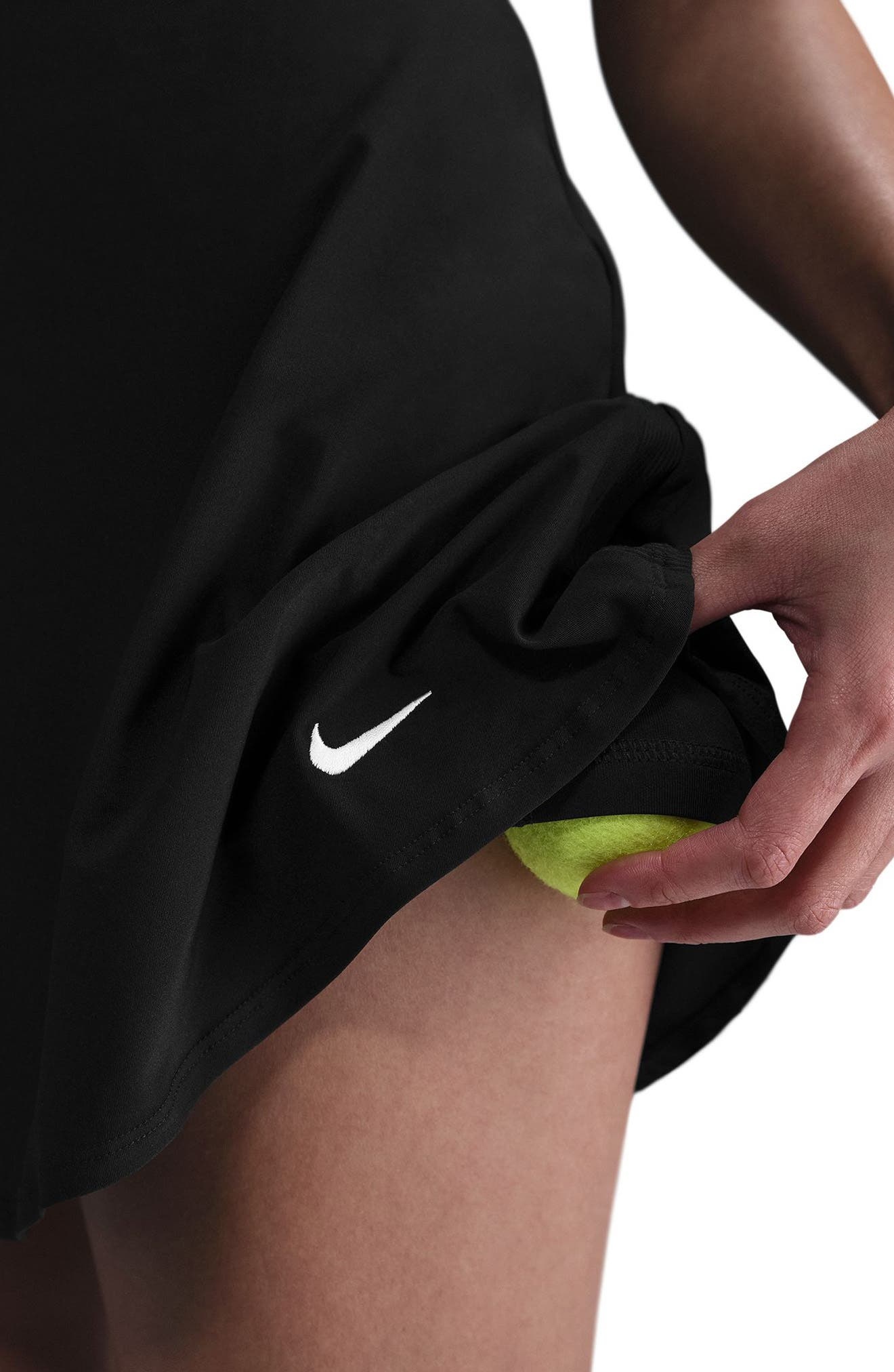 Nike Victory Dri-FIT Mid-Rise Tennis Skort in Black/White at Nordstrom - 4