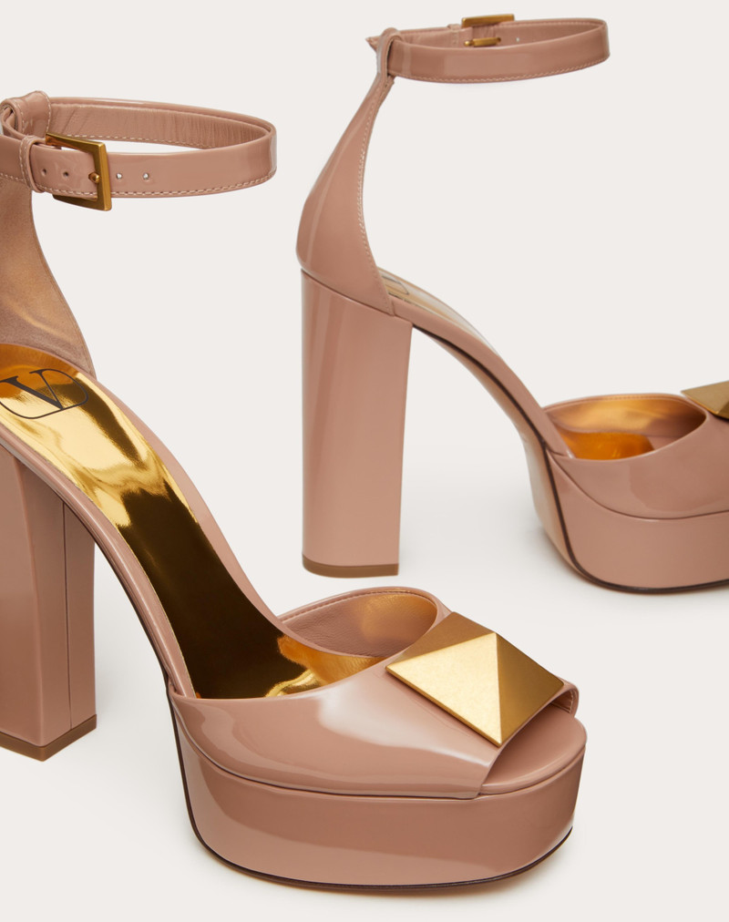 OPEN TOE PUMP WITH ONE STUD PLATFORM IN PATENT LEATHER 120 MM 5