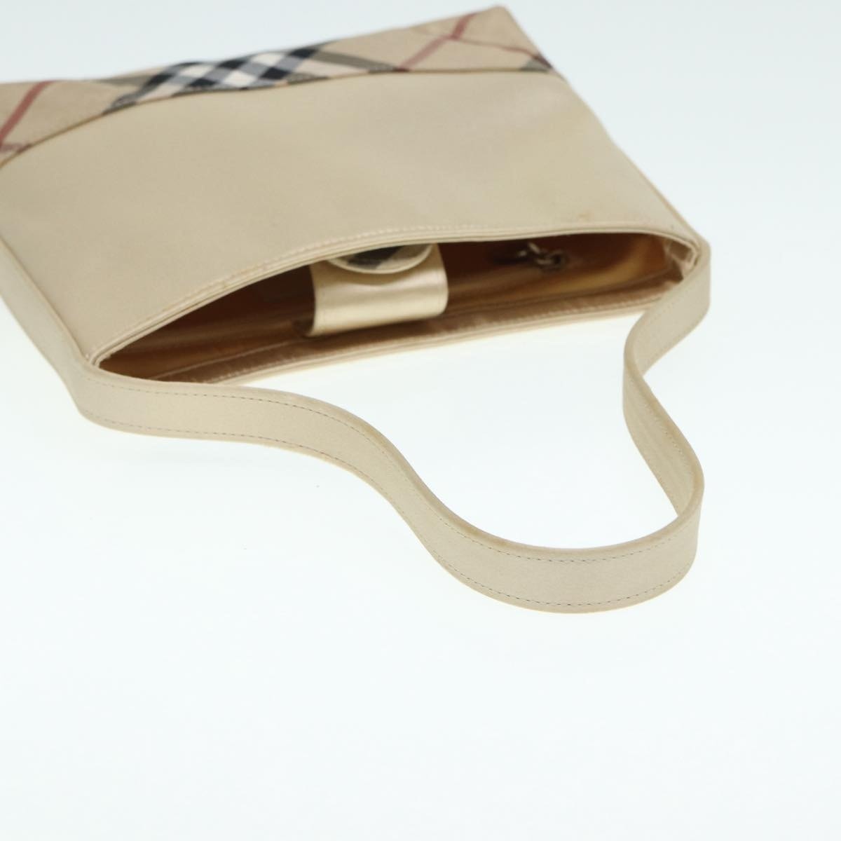 Burberry Nova Check Hand Bag Nylon Beige Silver - 7