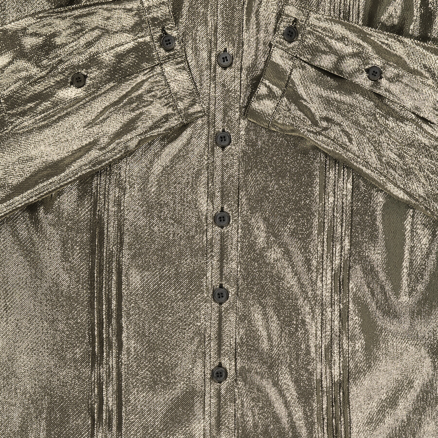 Burberry Ladies Pintuck Detail Silk Shirt - 7
