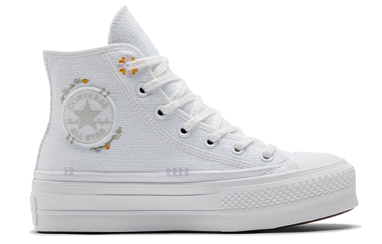(WMNS) Converse Chuck Taylor All Star Lift Platform High 'Autumn Embroidery White' A05068C - 2