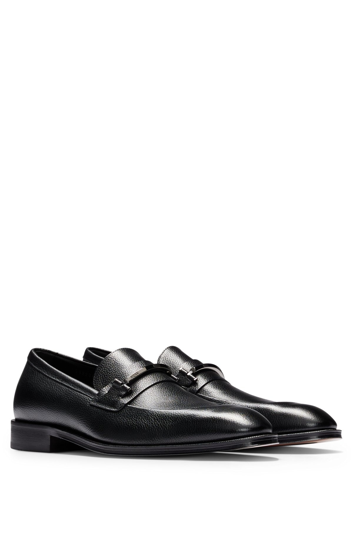 GRAINED-LEATHER LOAFERS WITH BRANDED TRIM AND APRON TOE - 2
