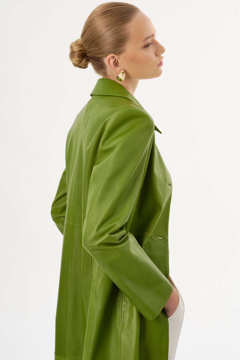 BELEN | Longline Leather Coat 7