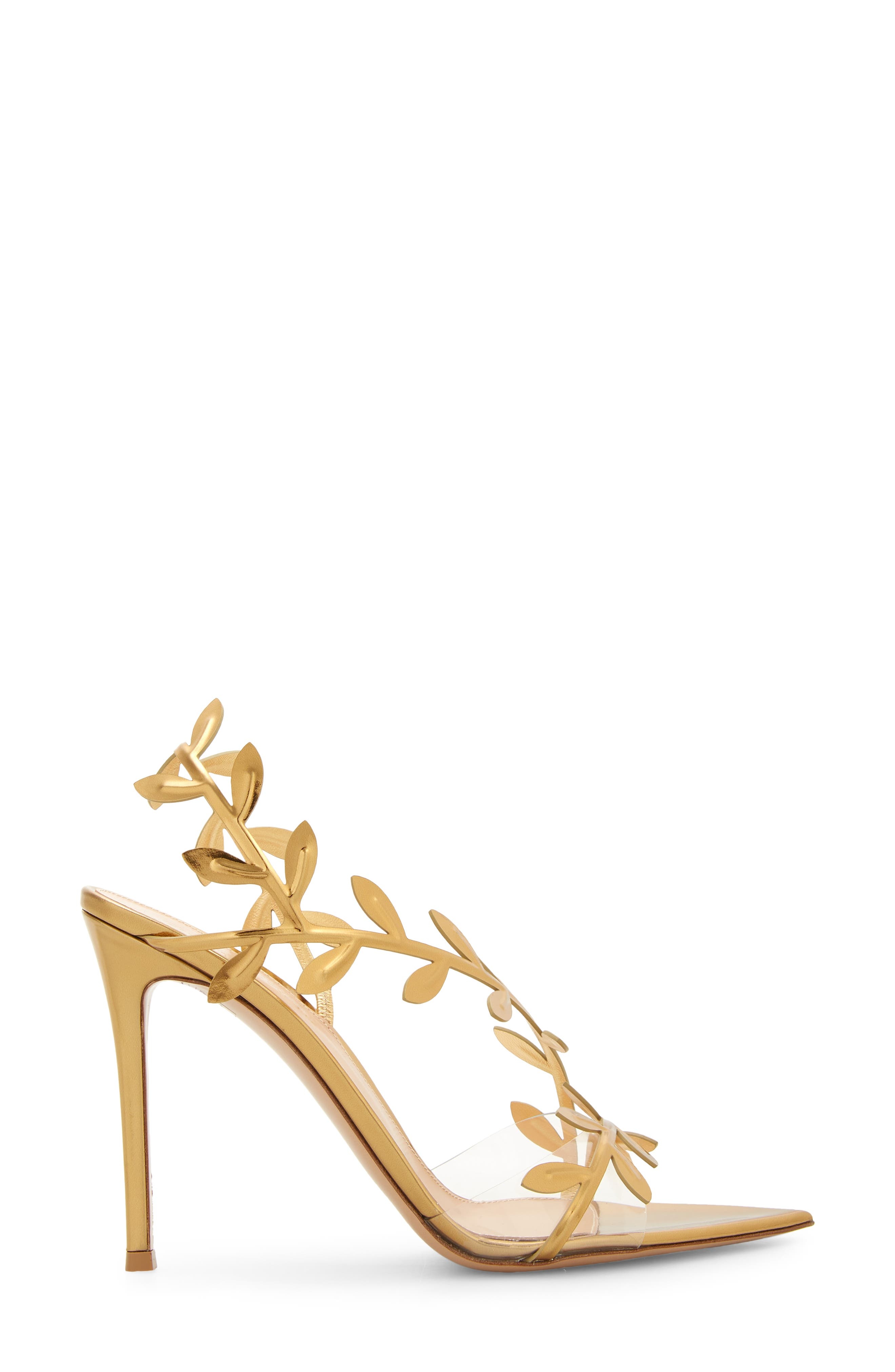Gianvito Rossi Flavia Leaf Pointed Toe Asymmetric Slingback Sandal in Trasp/mekong at Nordstrom - 3