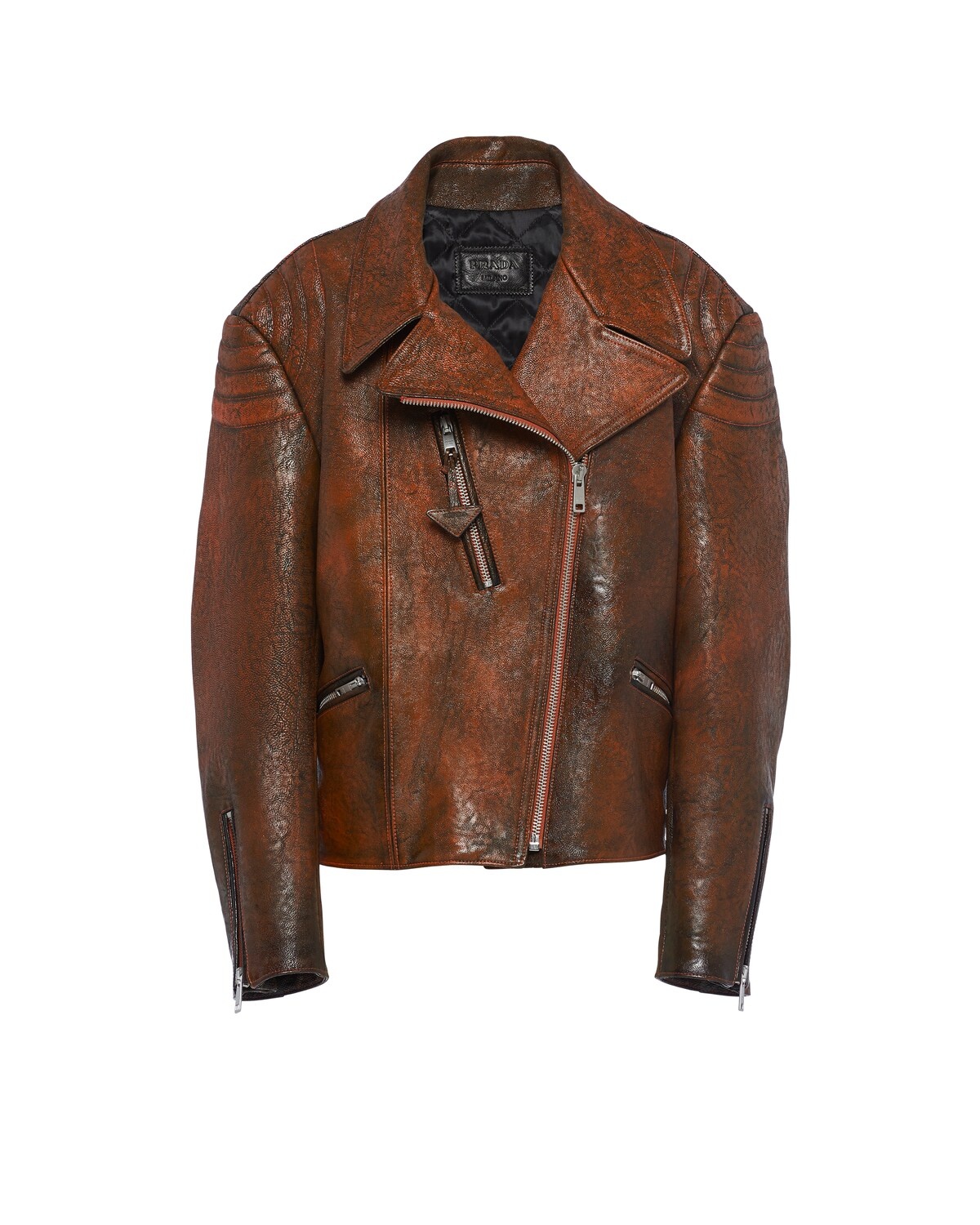 Leather biker jacket - 1