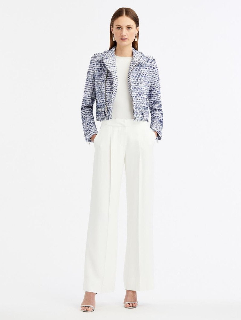 Oscar de la Renta DENIM TWEED BIKER JACKET outlook