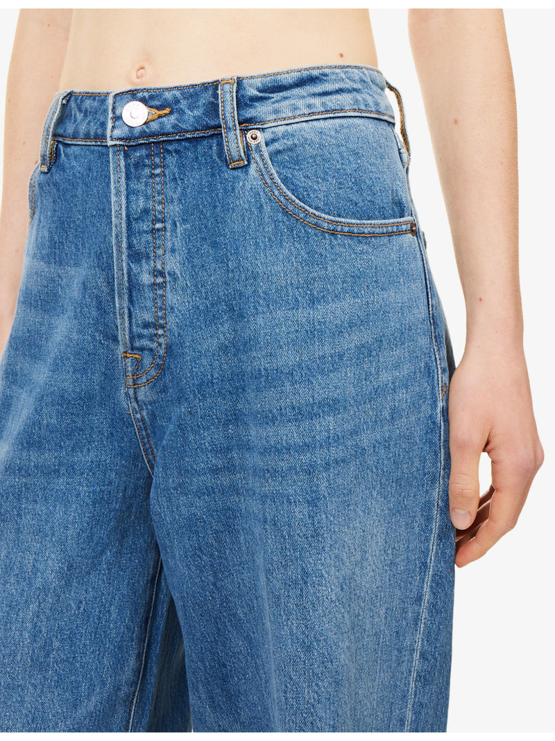 High-Rise Wide-Leg Denim Jeans 5