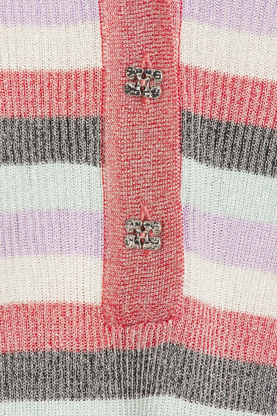 Light Sparkle Rib Polo Top - 5
