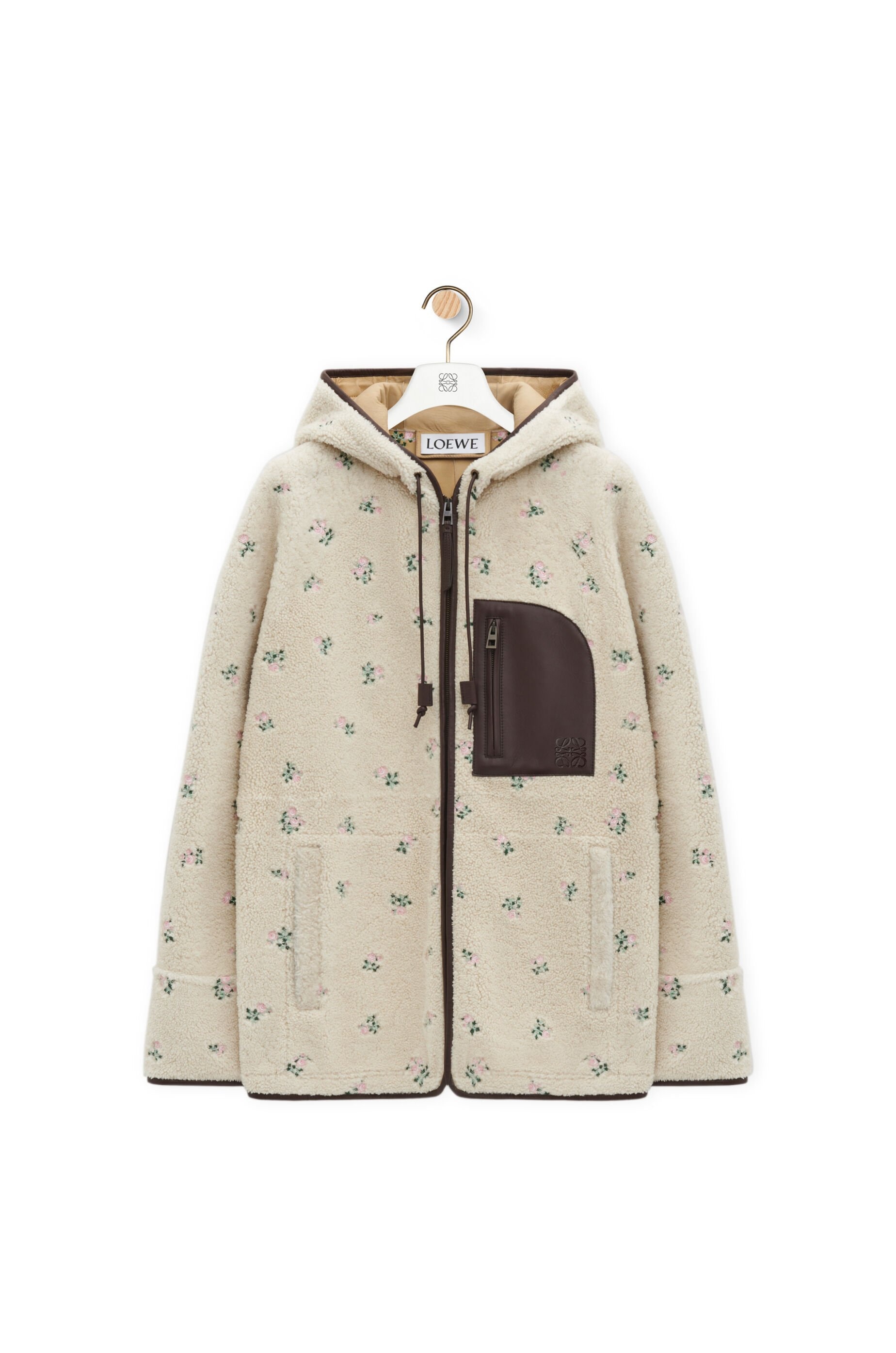 Hooded jacket in shearling - 1
