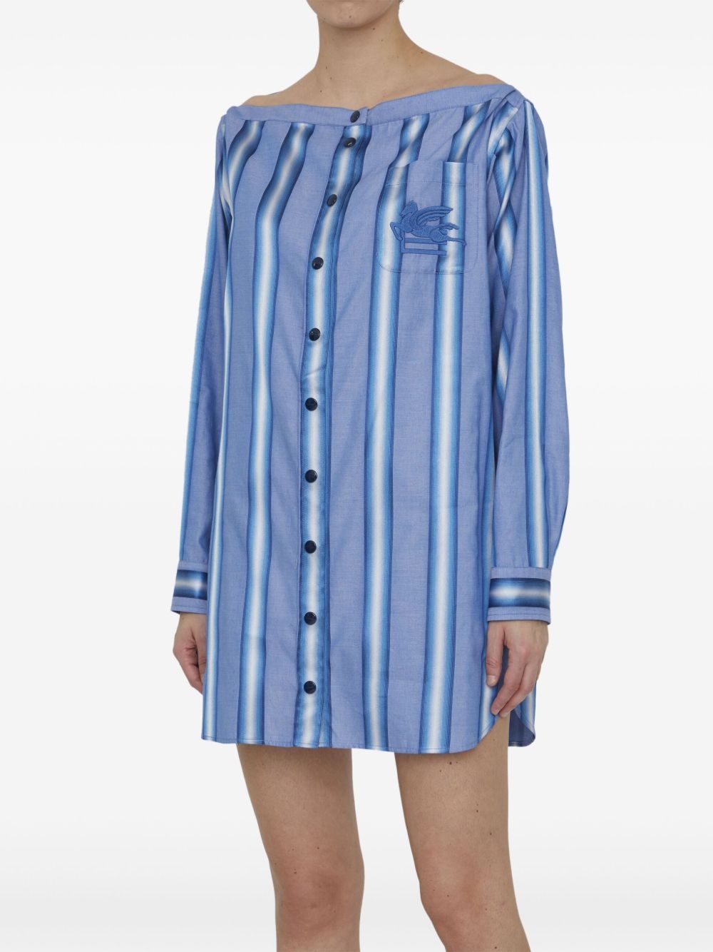 striped shirt dress - 2