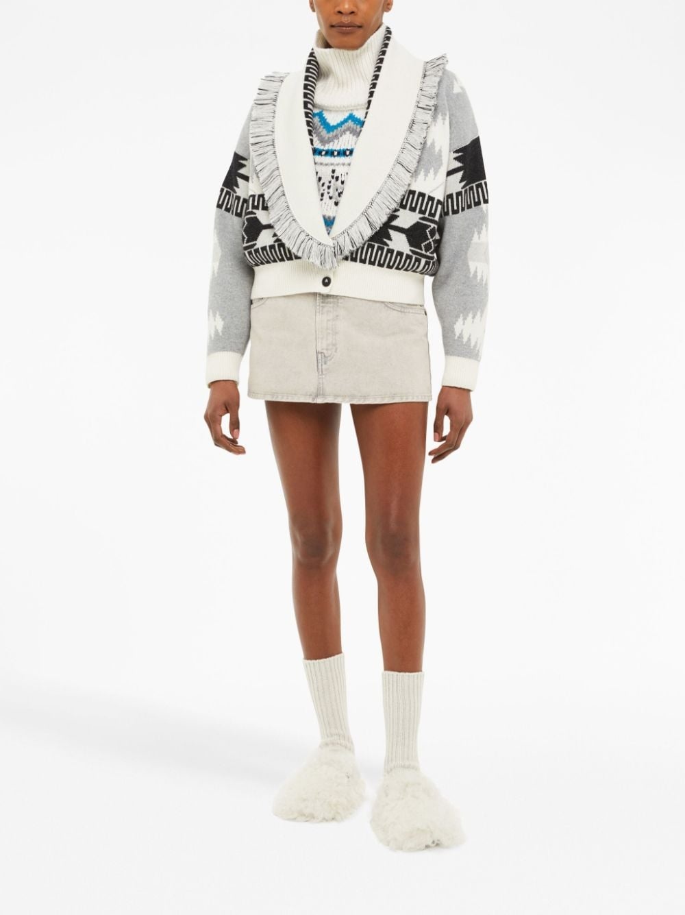 Icon jacquard cardigan bomber - 2