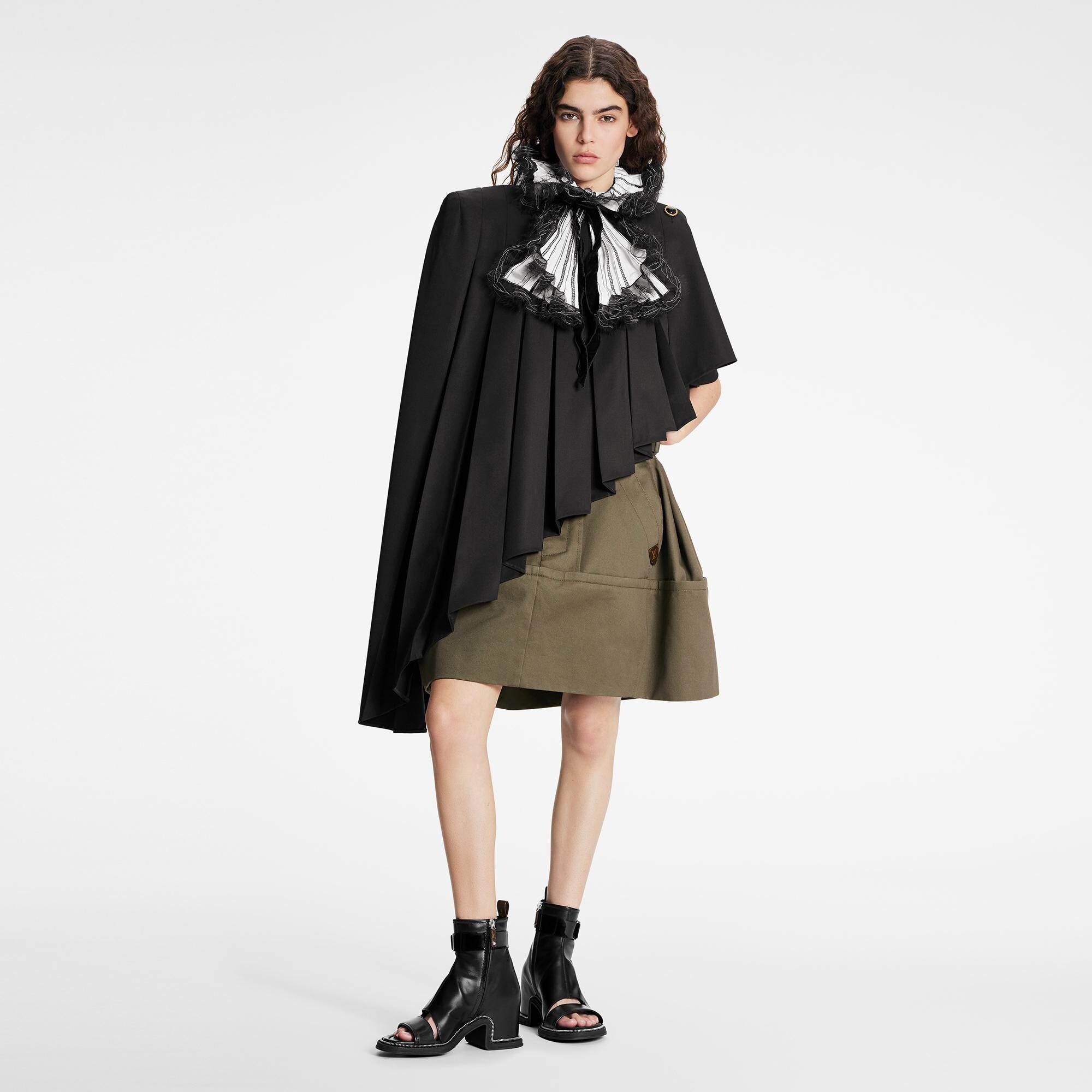 Asymmetrical Pleated Cape - 2