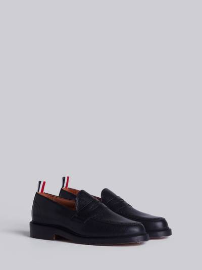 Thom Browne Penny Loafer With Leather Sole In Black Pebble Grain outlook