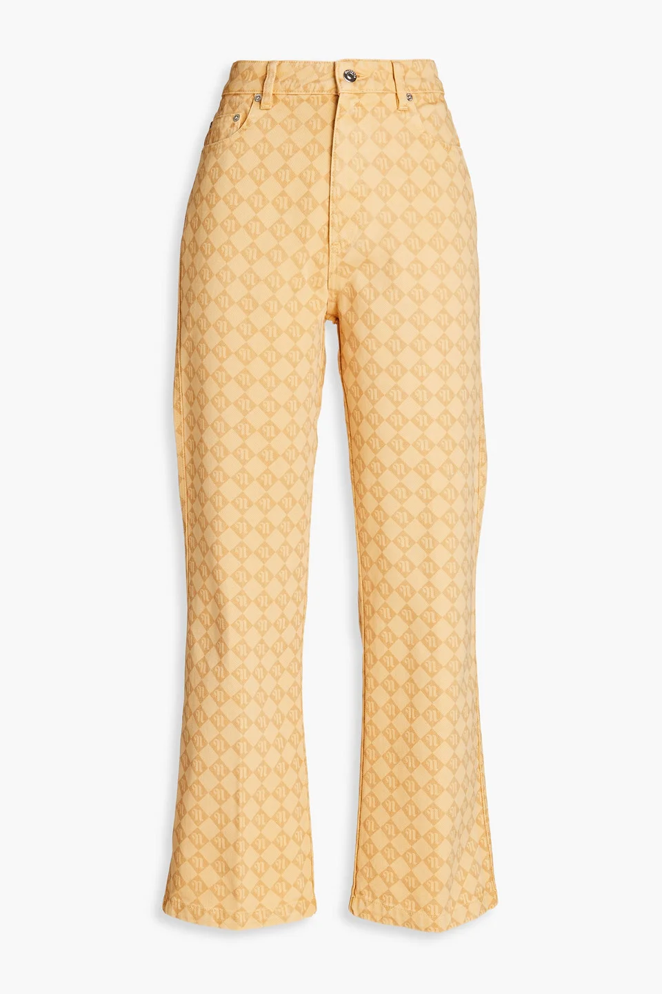 Logo-print high-rise kick-flare jeans - 1