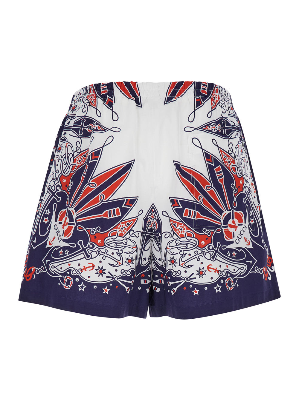 Gucci Men Blue Shorts With Gucci Bandana Print In Cotton Man - 2