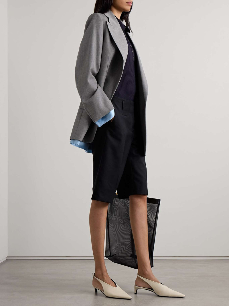 Victoria Beckham Satin-trimmed grain de poudre wool blazer outlook