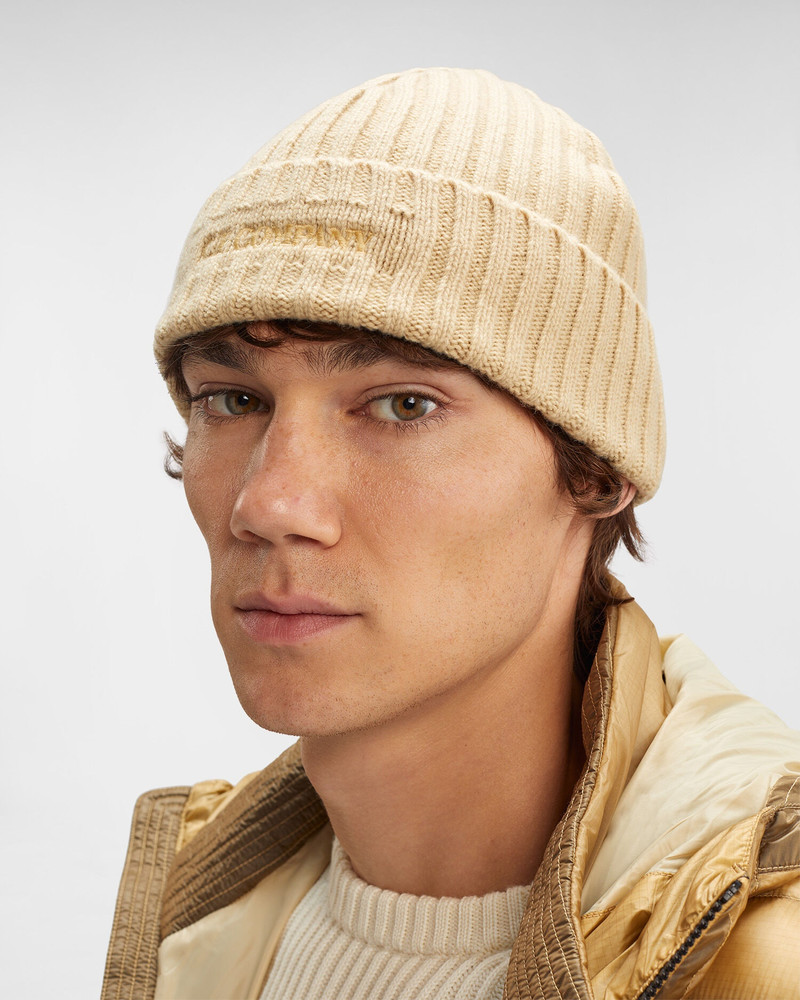 C.P. Company Lambswool Logo Beanie outlook