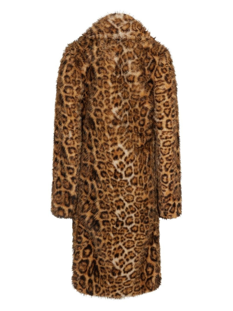 rabanne leopard print faux-fur coat outlook