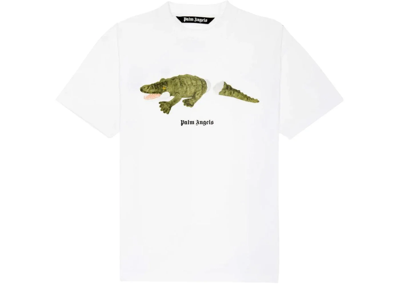 Palm Angels Crocodile Print T-shirt White - 1