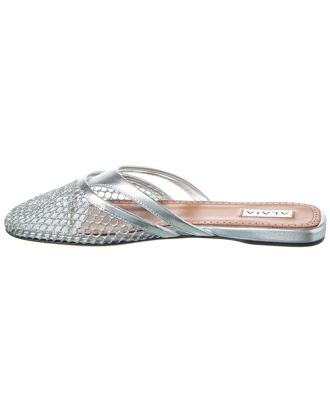 ALAIA Infradito Fishnet Mesh & Leather Mule - 2