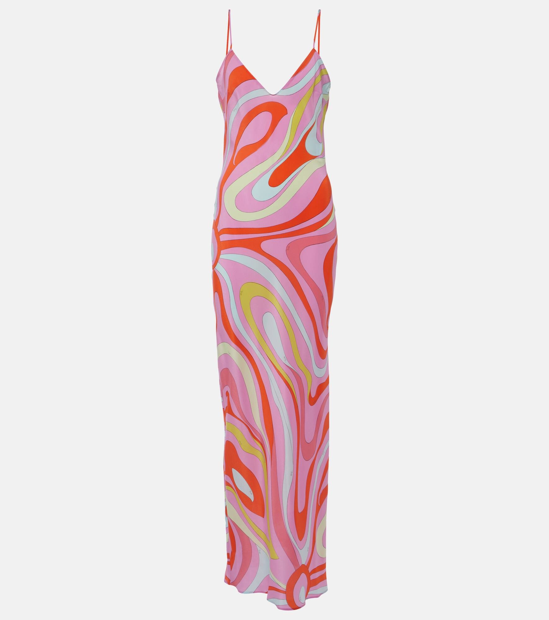 Printed silk slip dress - 1