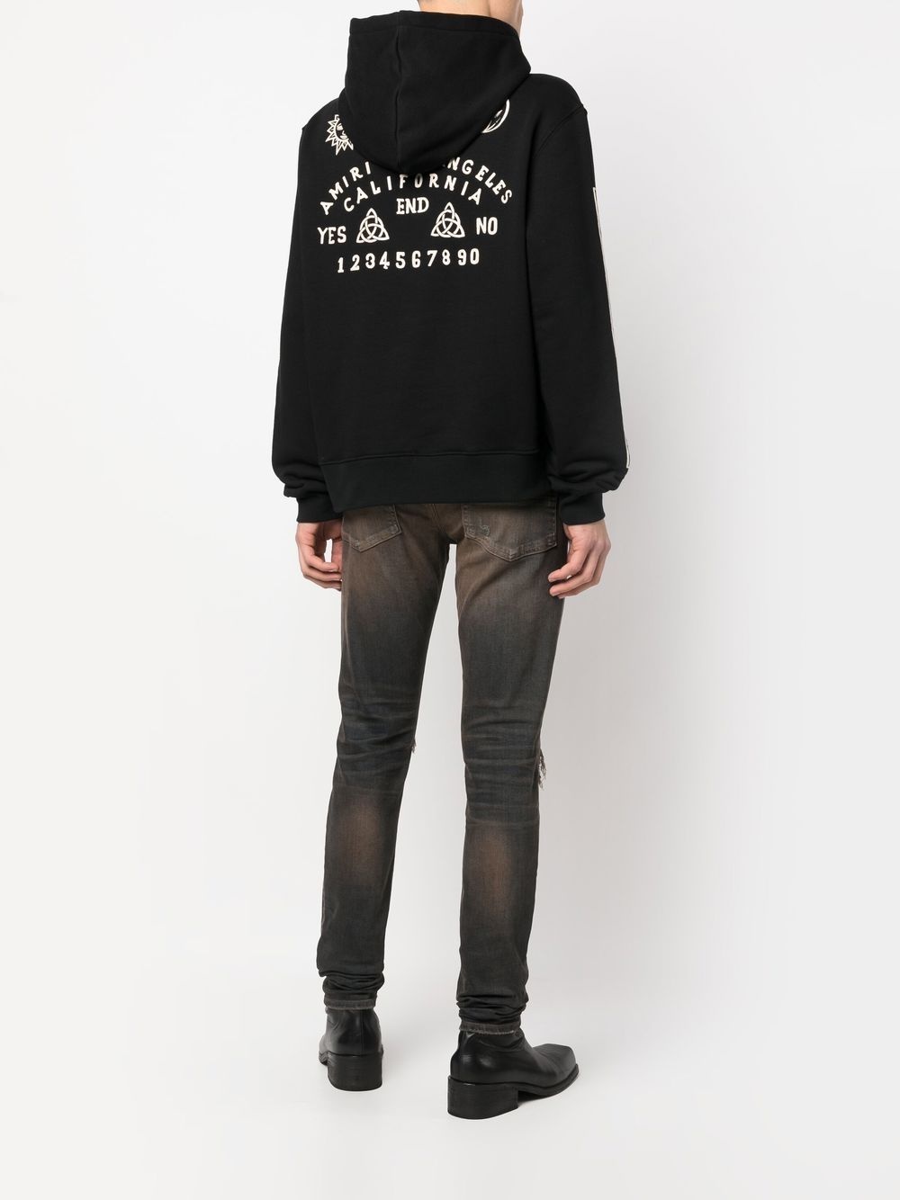 logo-embroidered cotton hoodie - 2