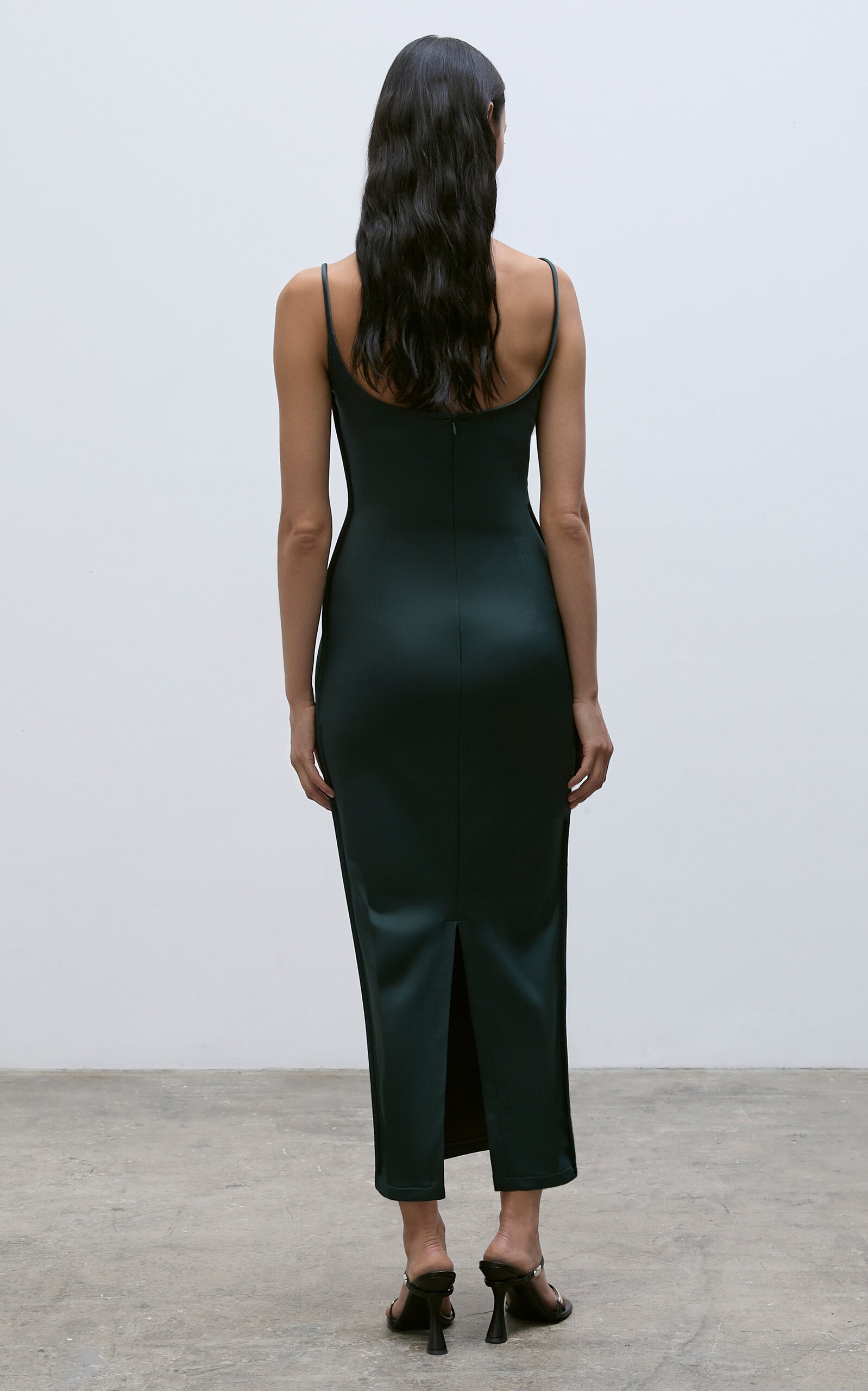 Heart Sweetheart-Neck Maxi Dress olive - 3