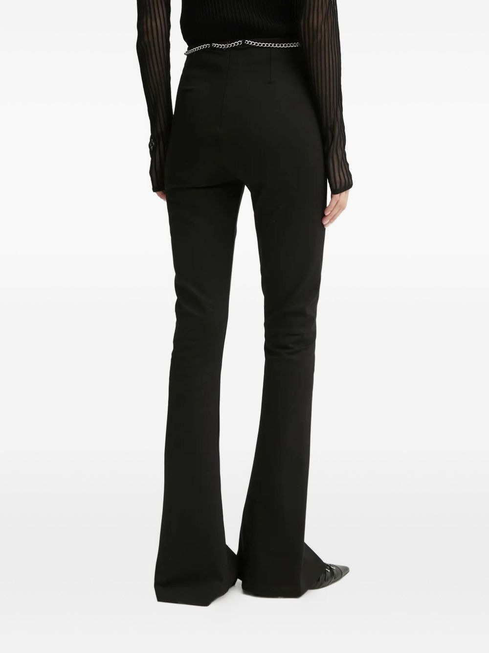 chain-embellished flared trousers - 2