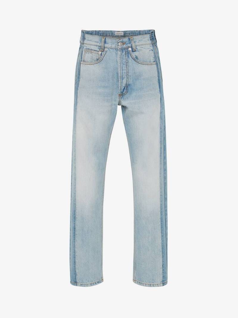 Men's Worker Patched Jeans in Light Blue 1