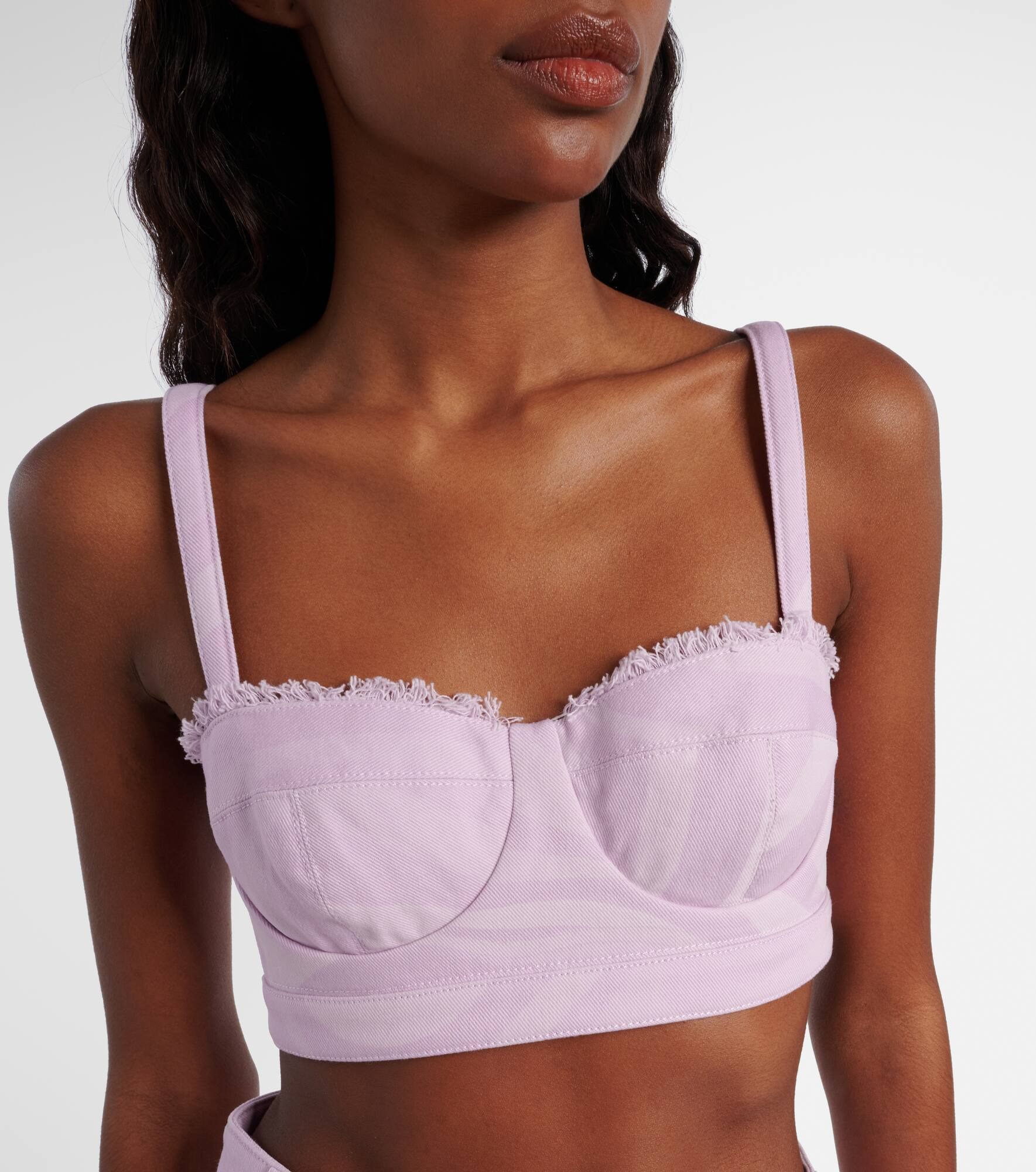 Marmo distressed denim bra top - 4