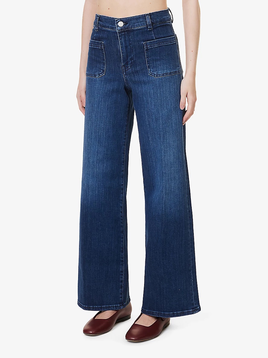 Le Palazzo wide-leg high-rise stretch-denim jeans - 3