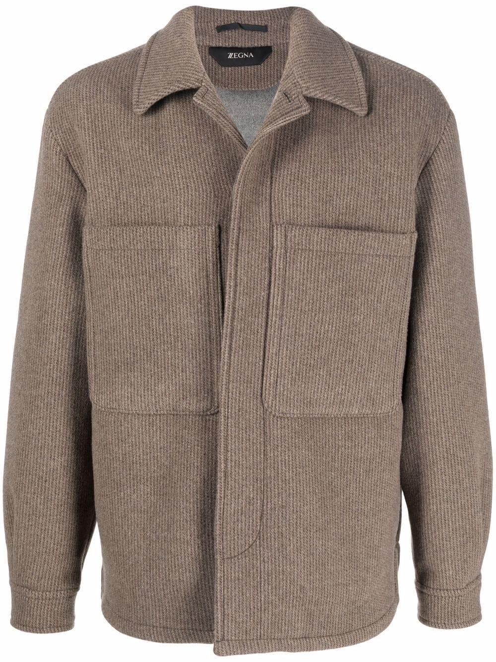 wool-blend shirt jacket - 1