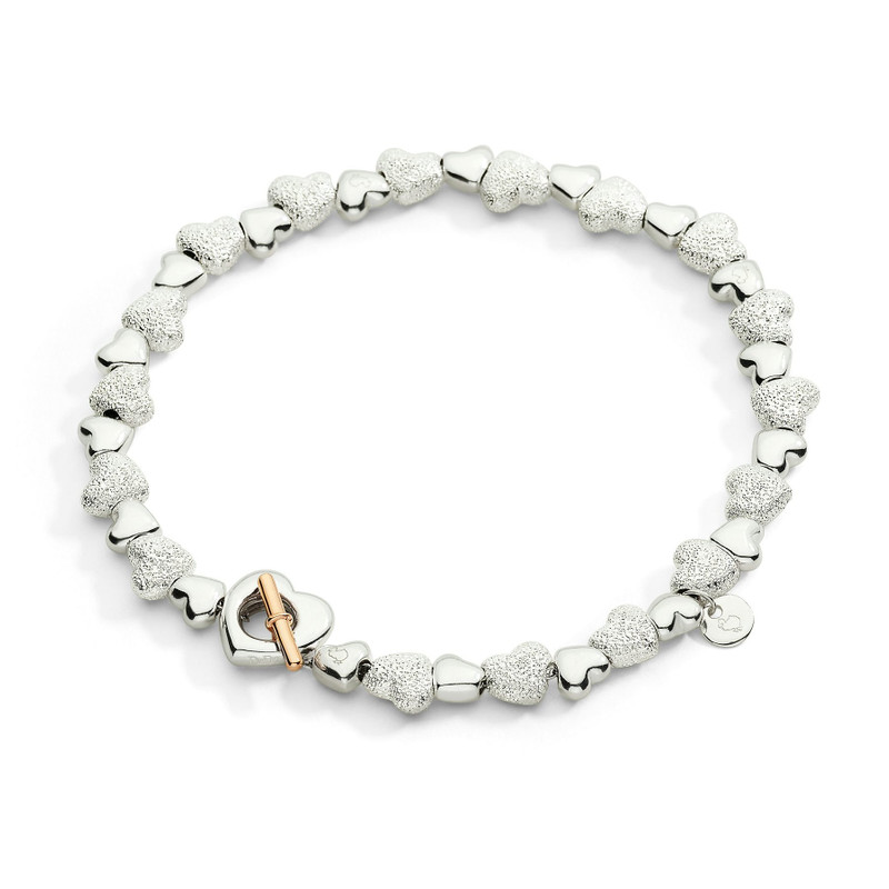 DoDo STERLING SILVER HEART BRACELET WITH STERLING SILVER DIAMOND-CUT COMPONENTS outlook