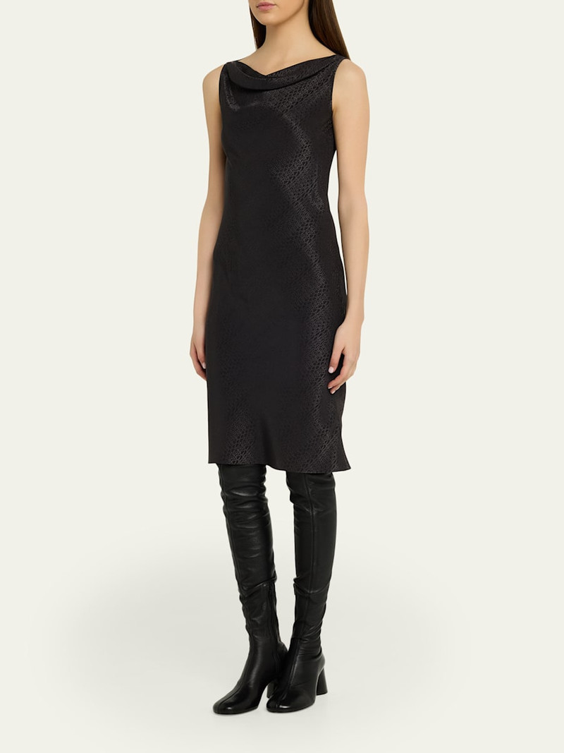 Jacquard Cowl-Neck Midi Dress 4