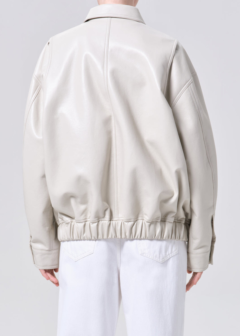 AGOLDE ASTON BOMBER (RECYCLED LEATHER) IN BUFF outlook