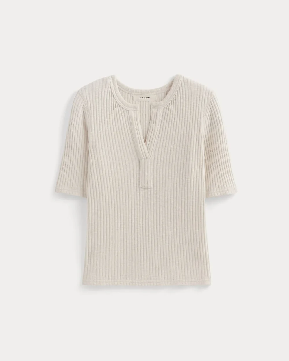 THE RIB-KNIT SHORT-SLEEVE HENLEY - 1