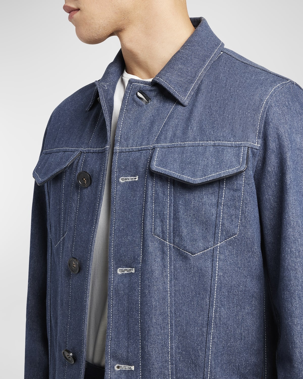 Men's Neive Button-Front Denim Jacket - 5