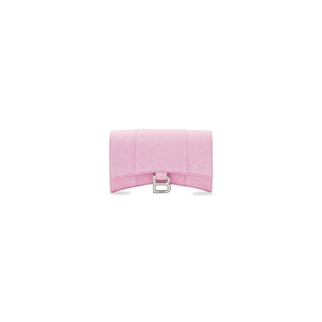 hourglass wallet with chain in denim - 5
