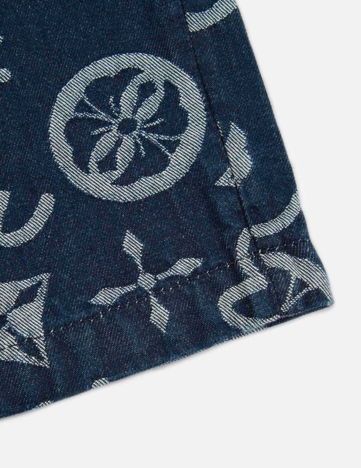 ALLOVER LOGO JACQUARD DENIM SHORTS - 9